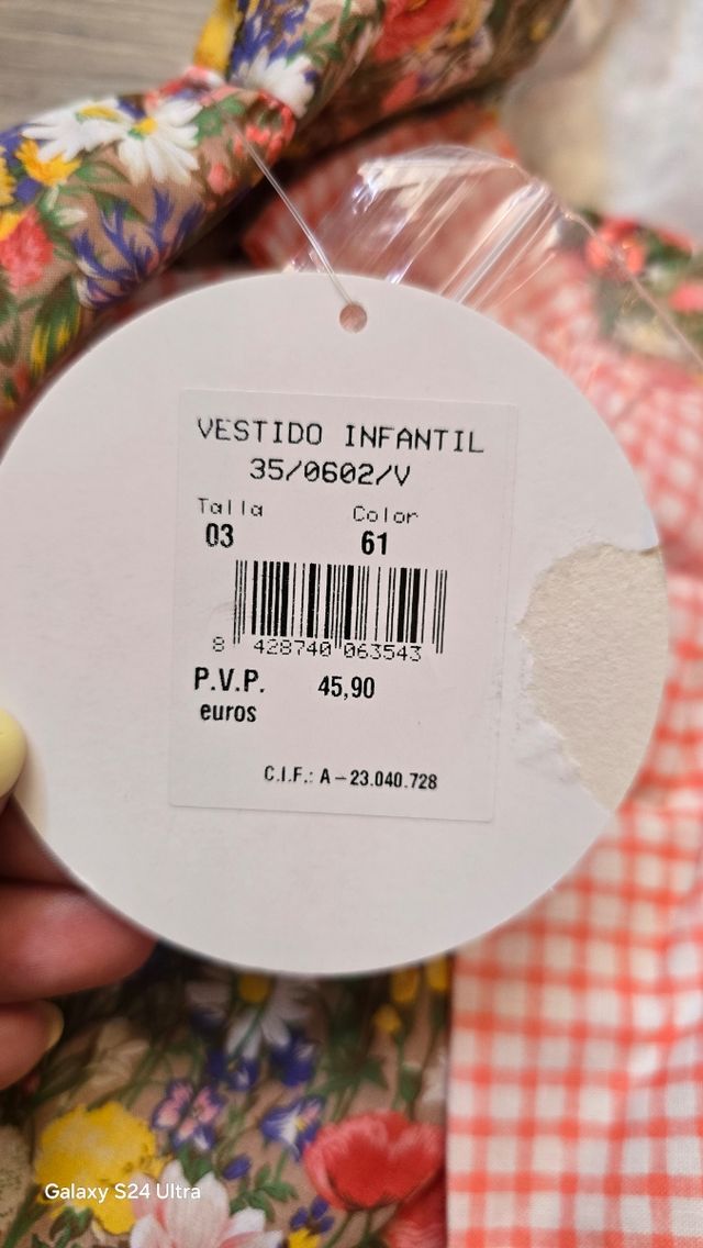 Vestido niña flores - Talla 2-3 años