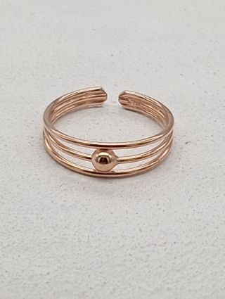 Anillo para el pie en plata de ley 925 y oro rosa 