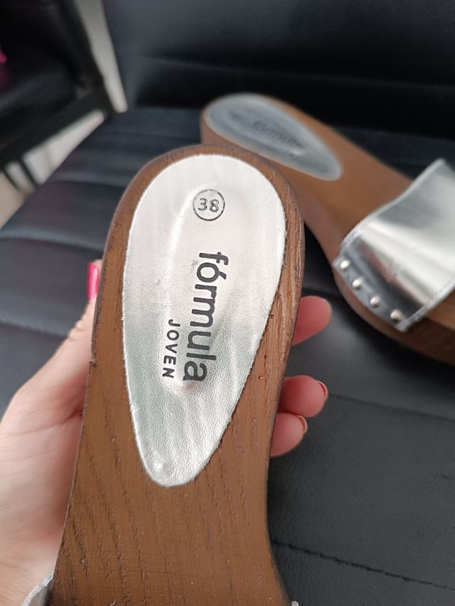 Zuecos Formula Joven Plata 38