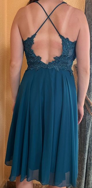Vestido fiesta turquesa - Talla M