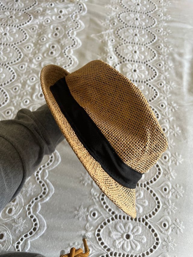 Sombrero paja - Beige y Negro