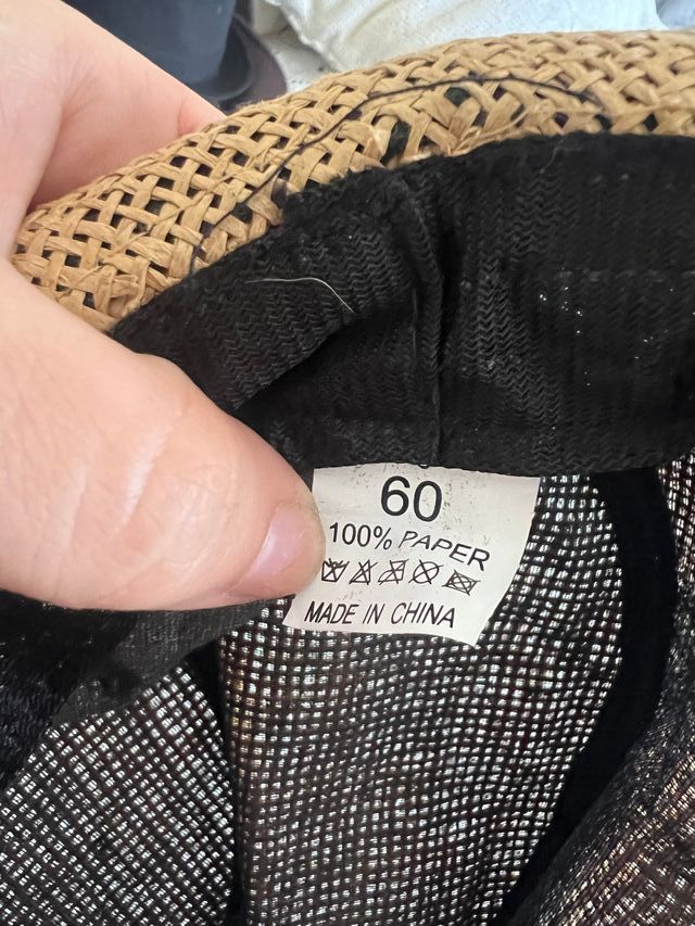 Sombrero paja - Beige y Negro