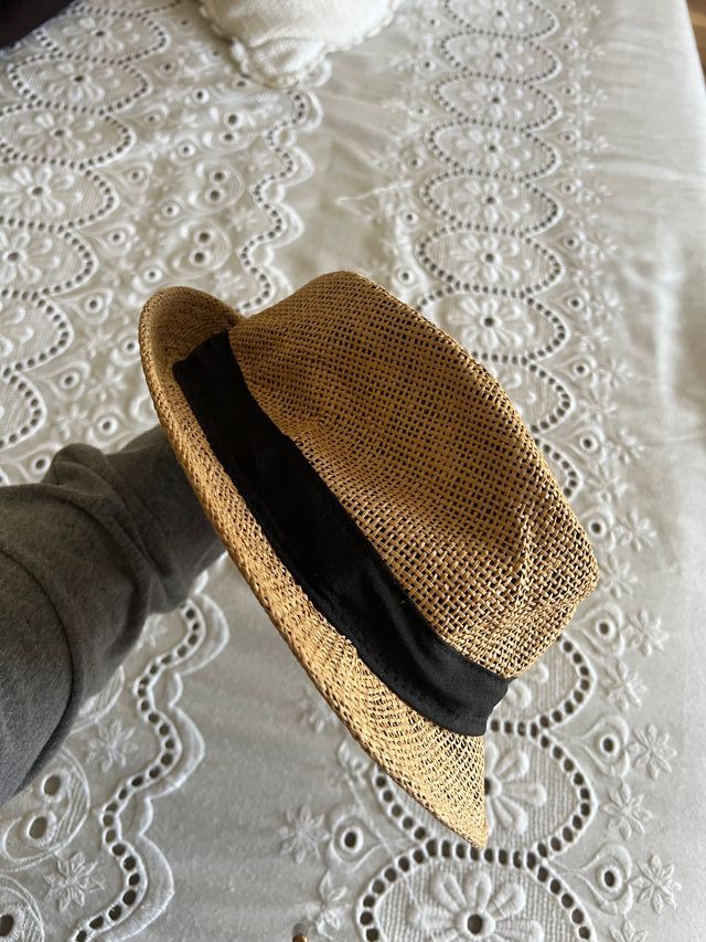 Sombrero paja - Beige y Negro