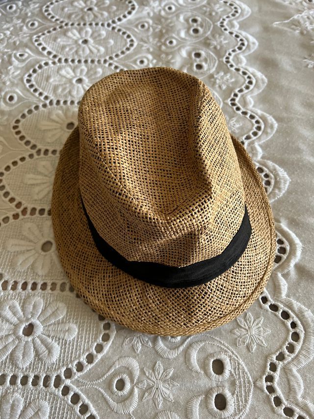 Sombrero paja - Beige y Negro