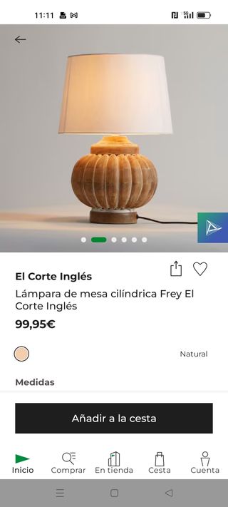 Lámpara sobremesa madera - marrón y blanco