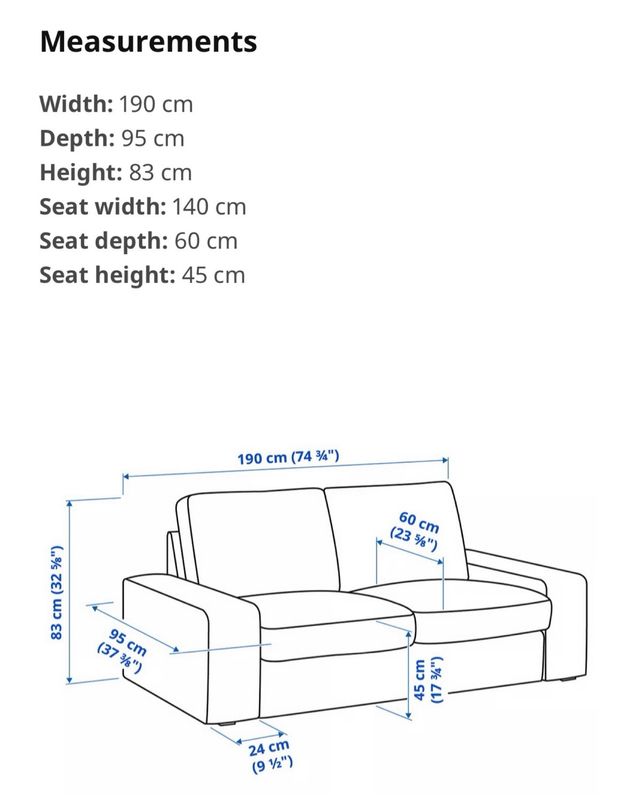 Sofá IKEA KIVIK 2 plazas - Gris