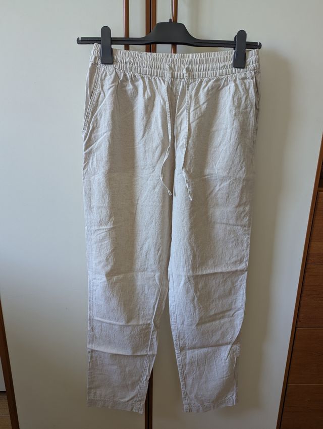 Pantaloni lino beige estivi