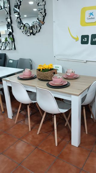 Mesa comedor nórdica 4 sillas