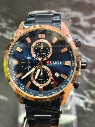 Reloj CURREN cronógrafo negro y dorado