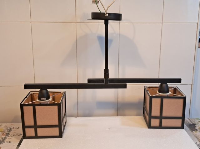 Lampara techo rústica 2 luces