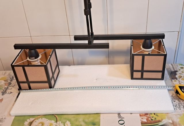 Lampara techo rústica 2 luces