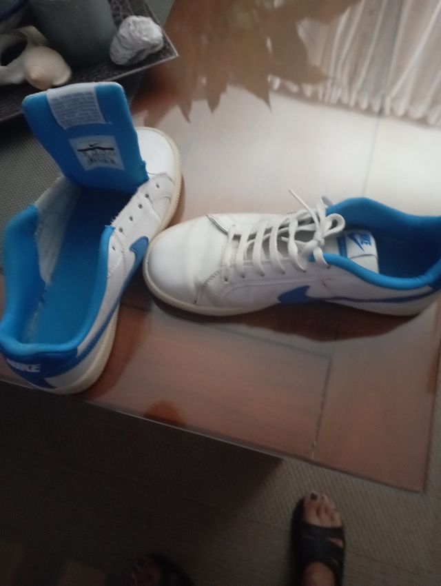 Zapatillas Nike blancas y azules