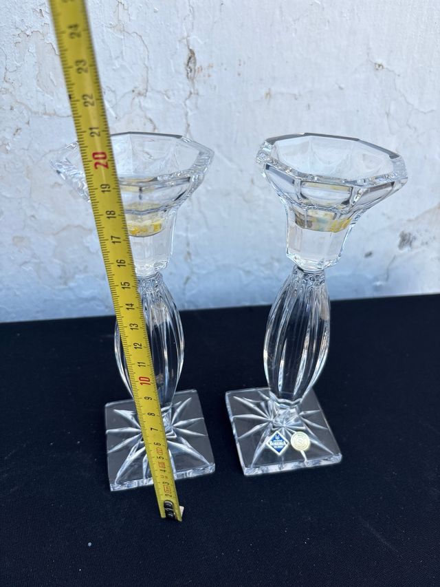 Candelabros Bohemia Cristal - 2uds vintage antiguo