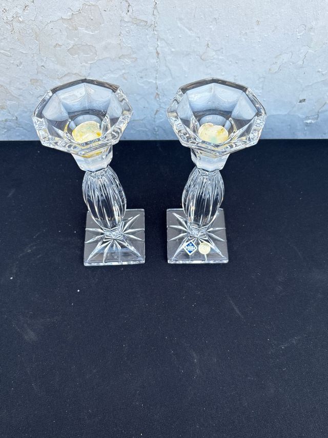 Candelabros Bohemia Cristal - 2uds vintage antiguo