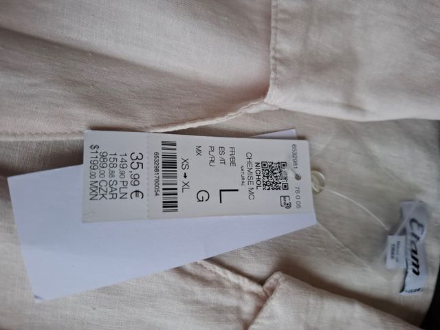 Camicia Etam beige - L.Nuova con etichetta.