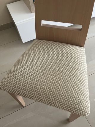 4 Sillas Comedor - Beige y Marrón
