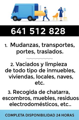 Mudanzas , Portes , Traslados , Recogidas...