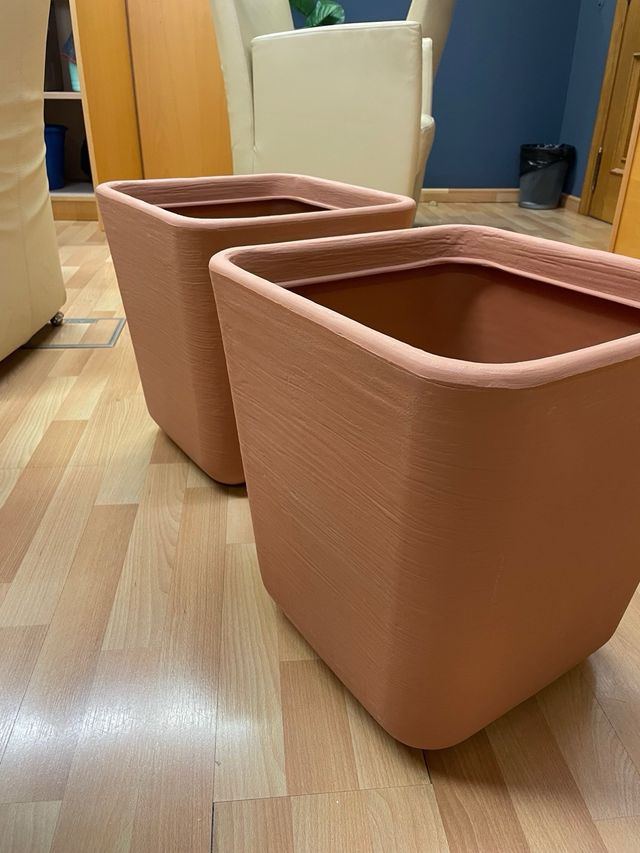 2 Vasi quadrati - Marrone