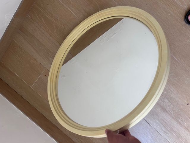 Espejo Redondo Beige Madera