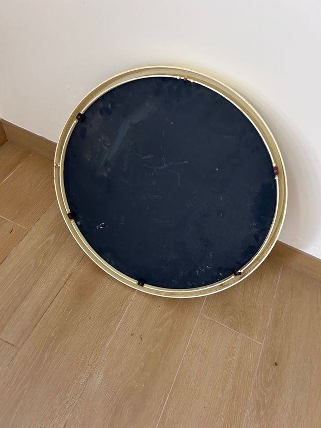 Espejo Redondo Beige Madera