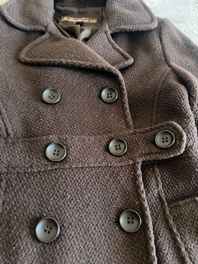Abrigo Zara marrón chocolate talla S