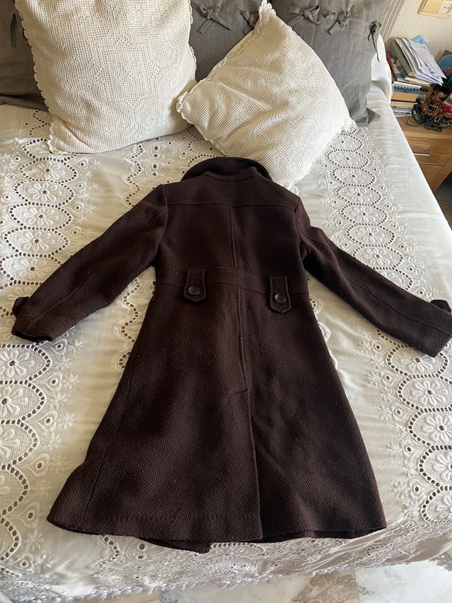 Abrigo Zara marrón chocolate talla S