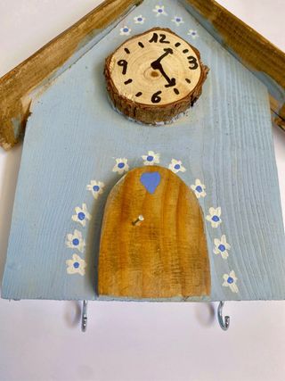 ARTESANO Colgador llaves madera azul - Decorativo