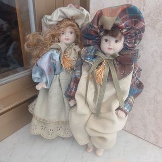 Coppia di Bambole porcellana vintage