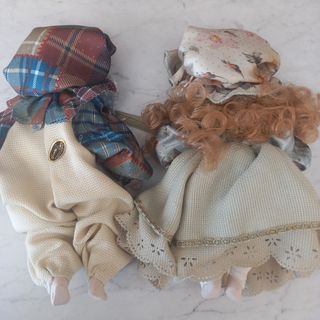 Coppia di Bambole porcellana vintage