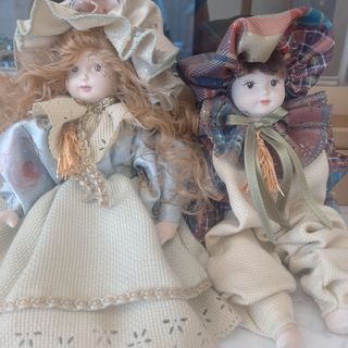 Coppia di Bambole porcellana vintage