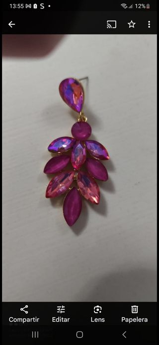Pendientes fucsia brillantes