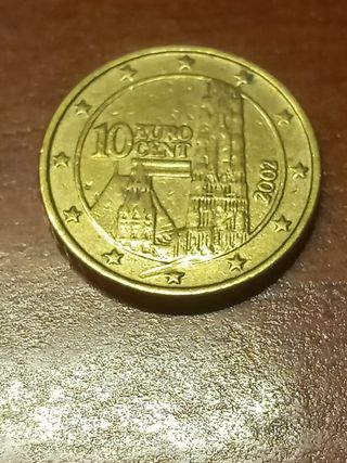 Monedas 2 y 5 ctos Alemania y 10 ctos Austria 2002