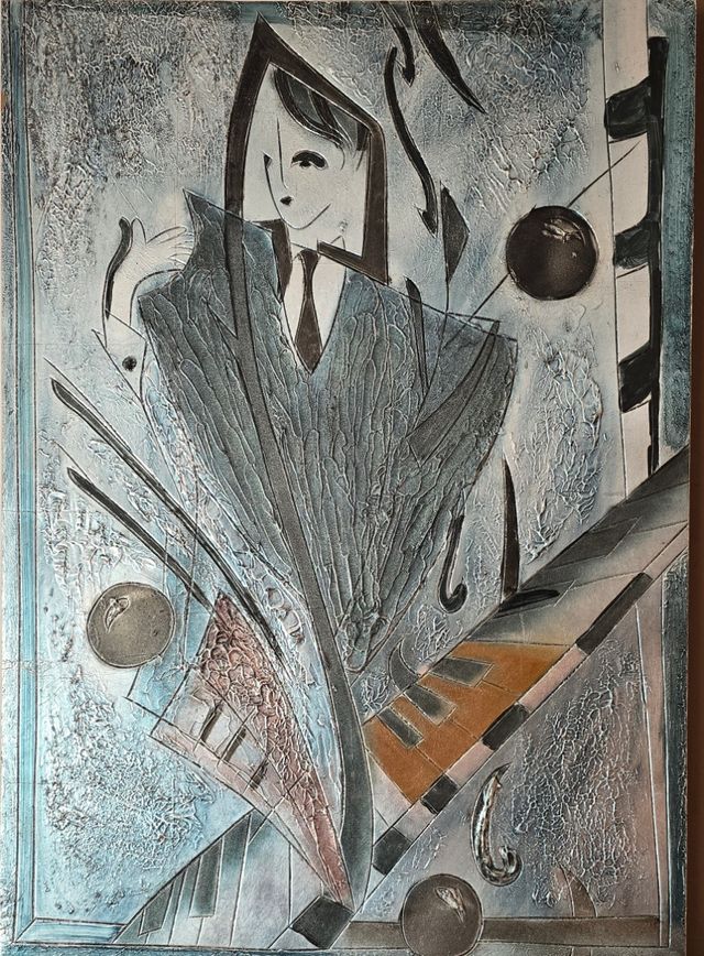 Cuadro abstracto | Verde & Plata