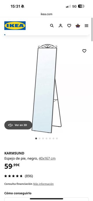 Espejo completo Karmsund ikea (RECOGIDA MONCOFA)