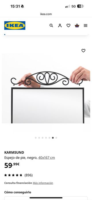 Espejo completo Karmsund ikea (RECOGIDA MONCOFA)