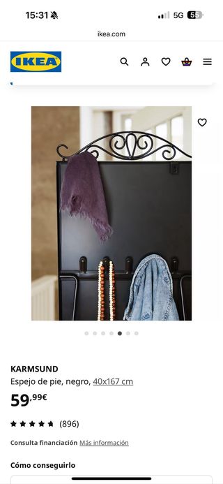 Espejo completo Karmsund ikea (RECOGIDA MONCOFA)