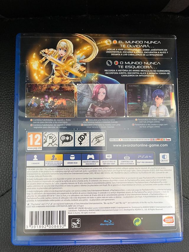 PS4 Sword Art Online Alicization Lycoris
