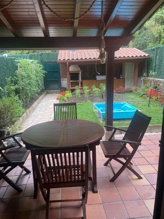 Mesa jardín teka - 4 sillas con cojines