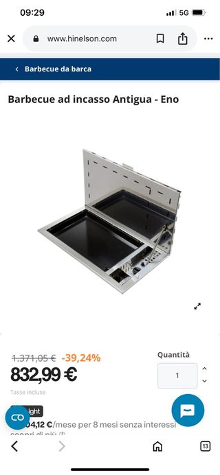 BBQ incasso inox - Antigua Eno