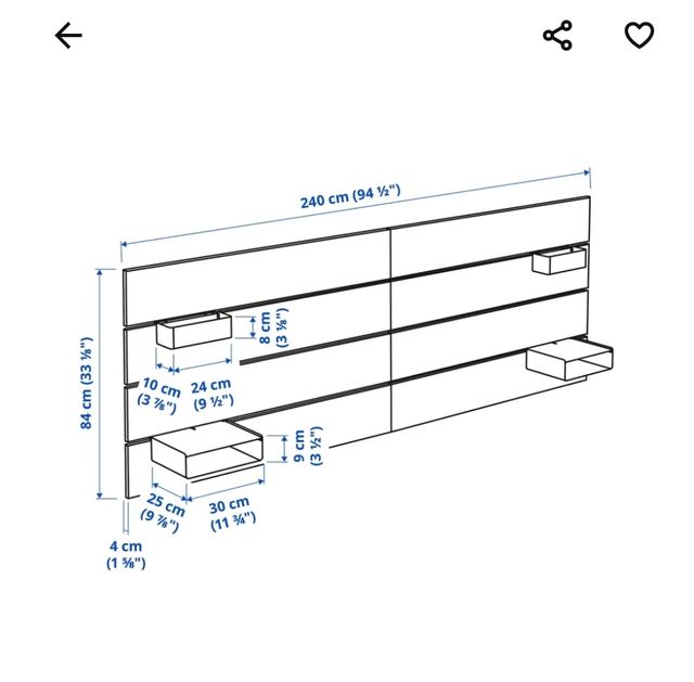 Cabecero NORDLI Ikea blanco 140/160cm