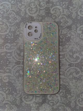 Cover glitter bianca iPhone 12 