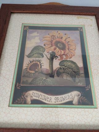 Cuadro vintage girasoles