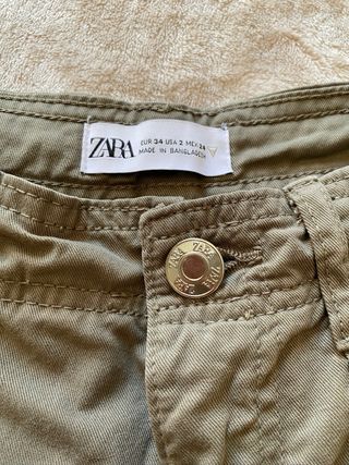 Pantalones Cargo Zara - Verde Oliva