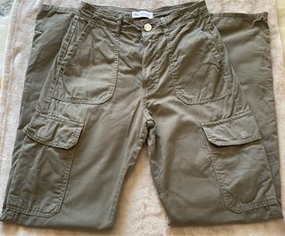 Pantalones Cargo Zara - Verde Oliva