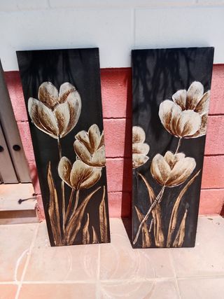 2 Cuadros Flores - Decoración