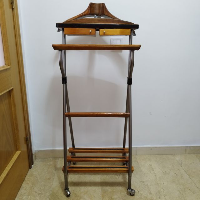 Galán de noche, perchero, antiguo - Madera y metal