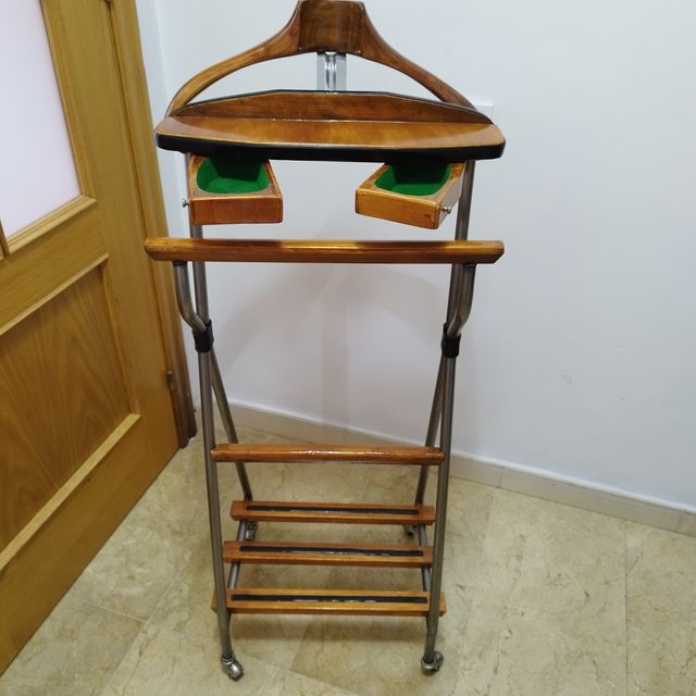 Galán de noche, perchero, antiguo - Madera y metal