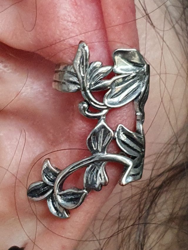 Pendiente plata maciza Ear Cuff ,UNICO, artesano