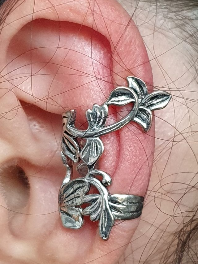 Pendiente plata maciza Ear Cuff ,UNICO, artesano