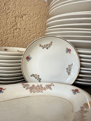 Juego té San Claudio porcelana